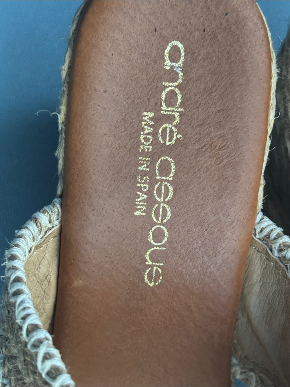 Andre Assous Made in Spain Woven Jute Espadrille Wedge Slides EU 38 US 7.5/8 - Picture 4 of 8